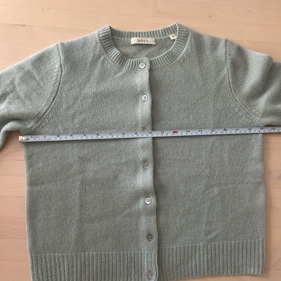 Doen The Danae Cashmere Crewneck Cardigan Size S in Tidepool - Picture 11 of 15